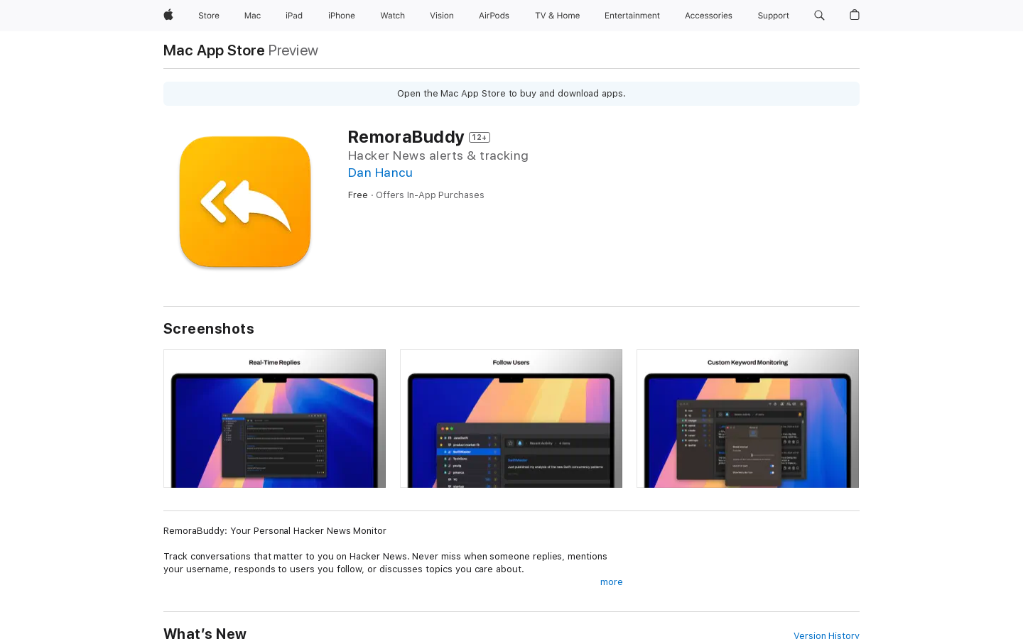 Show HN: Hacker Newsへの言及と返信のリアルタイムアラートを受け取る - プロジェクトのスクリーンショット