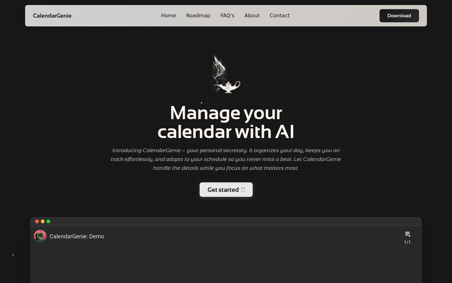 Show HN: CalendarGenie – AI秘書 - プロジェクトのスクリーンショット