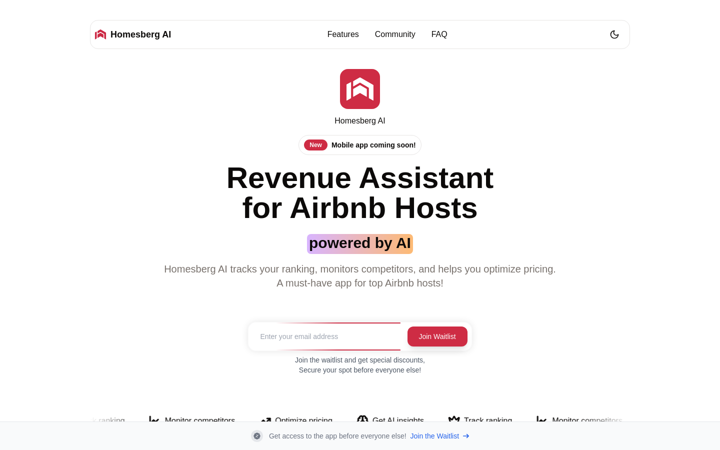 Show HN: Airbnbのリスティングのランキング、競合他社、SEOインサイトを追跡しましょう。 - プロジェクトのスクリーンショット