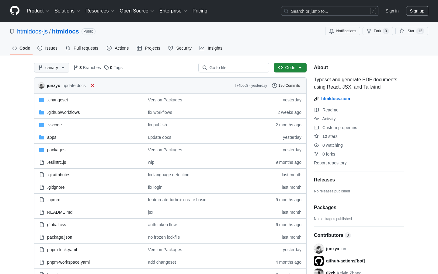 Show HN: Htmldocs – Reactを使用してPDFを組版および生成する - プロジェクトのスクリーンショット