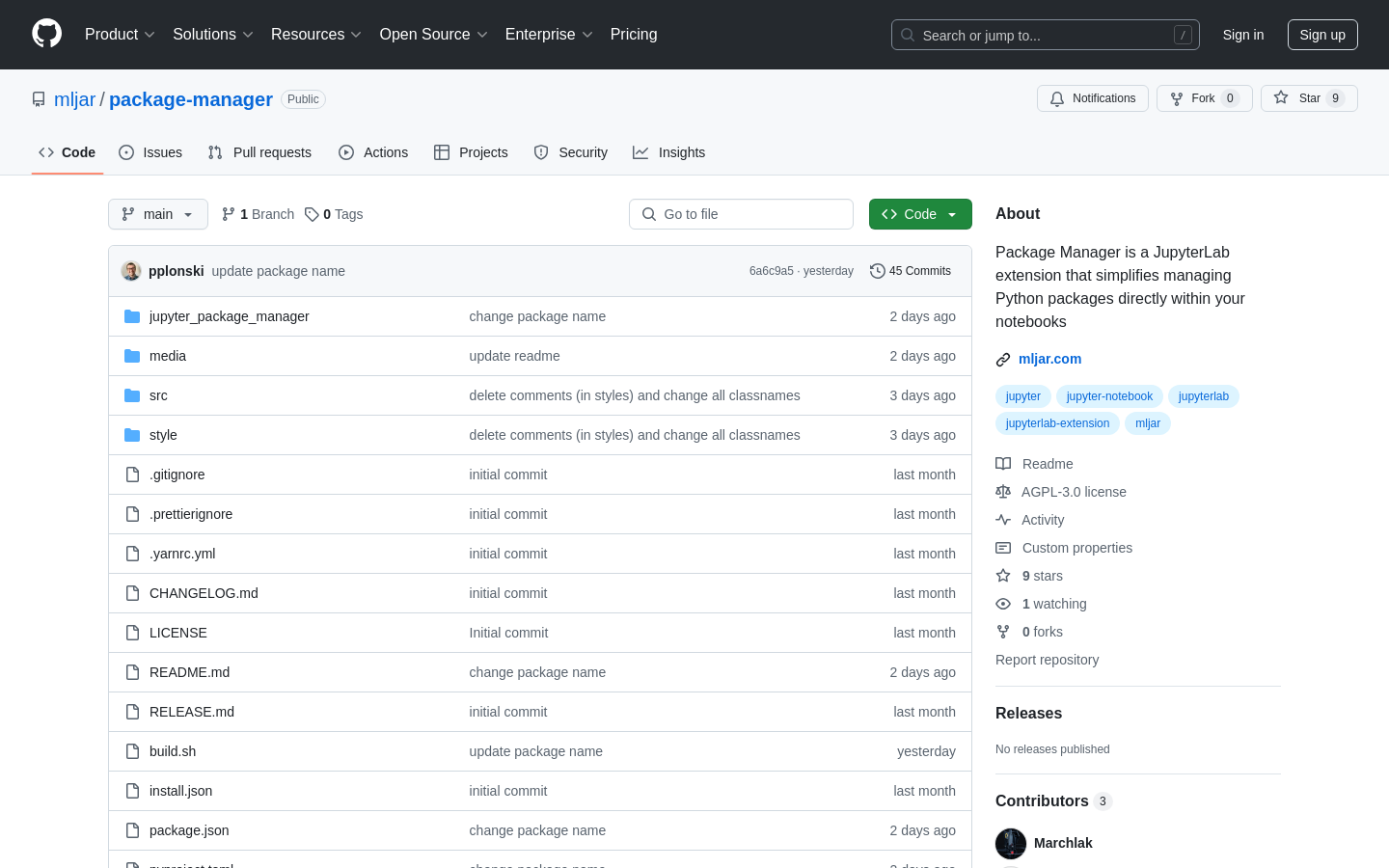 Show HN: Jupyter 包管理器 – 在 JupyterLab 中直接管理 Python 包 - 项目截图