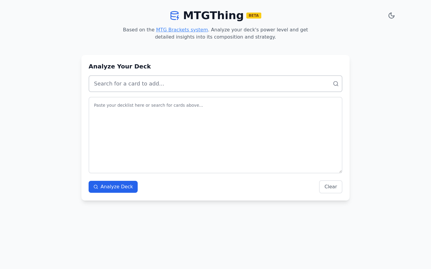 Show HN: MTGThing – 精确的EDH实力分析 - 项目截图