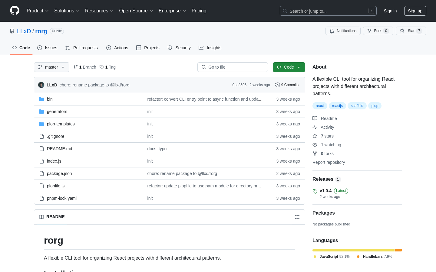 Show HN: Rorg – 我开发了一个开源工具来帮助整理 React 项目 - 项目截图