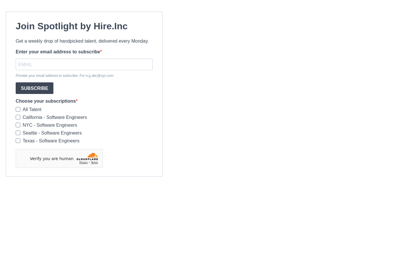 Show HN: Hire.Inc 的 Spotlight – 每周策划的人才推荐 - 项目截图