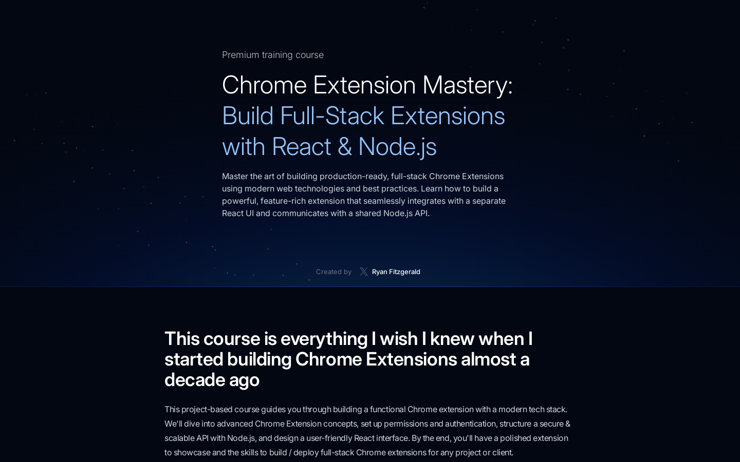 Show HN: 基于 React 和 Node.js 构建全栈 Chrome 扩展的课程 - 项目截图