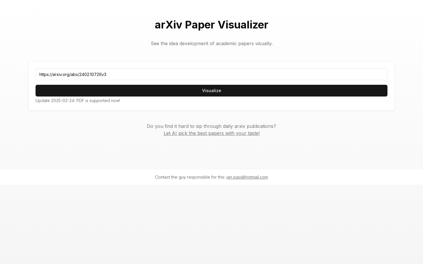 Show HN: ArXiv Paper Visualizer – See the idea development of papers visually - Project Screenshot