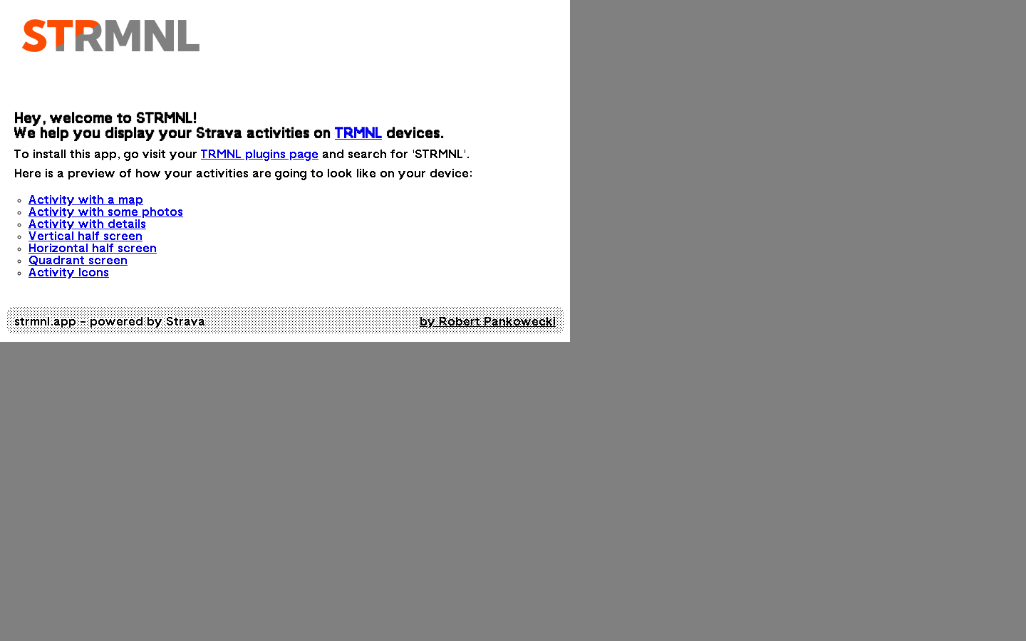 Show HN: STRMNL – Strava plugin for TRMNL device - Project Screenshot