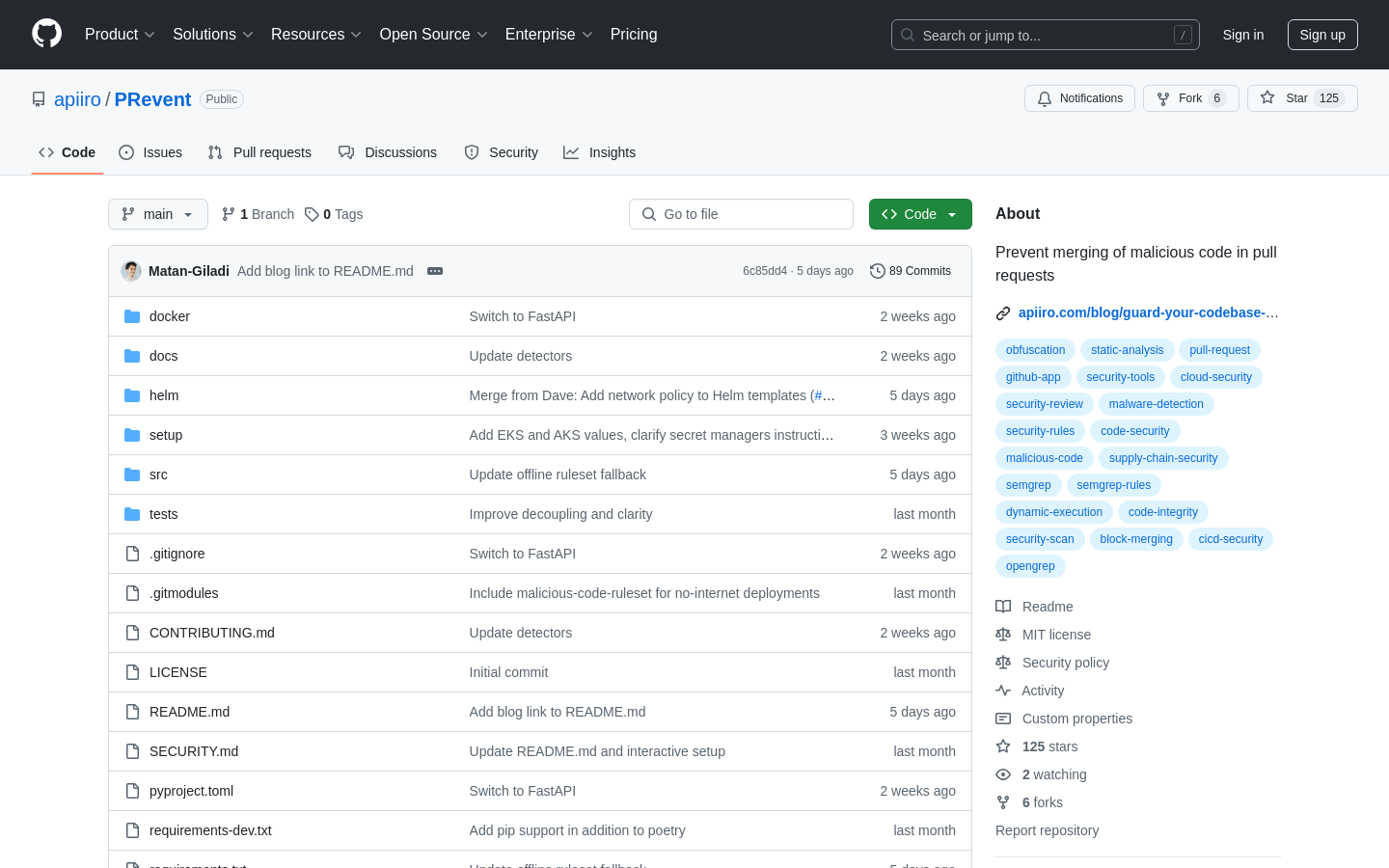 Show HN: Malicious code detector - Project Screenshot