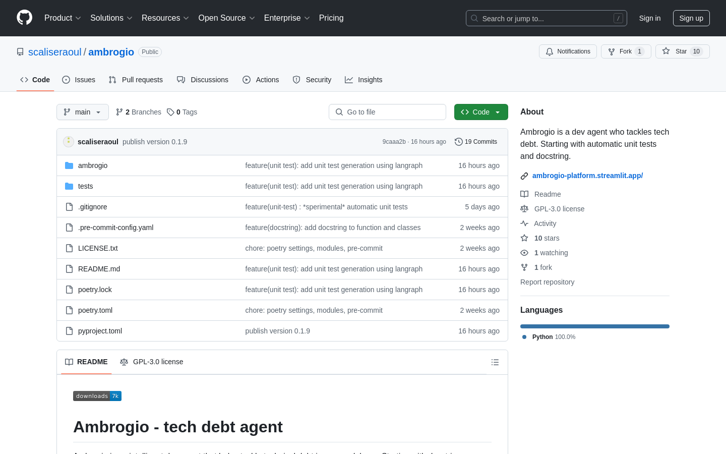 Show HN: Open-source dev agent dev who tackles tech debt - Project Screenshot
