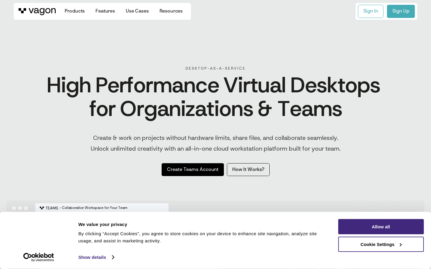 Show HN: Vagon Teams – A Simpler Alternative to Citrix, AWS and Azure VD - Project Screenshot