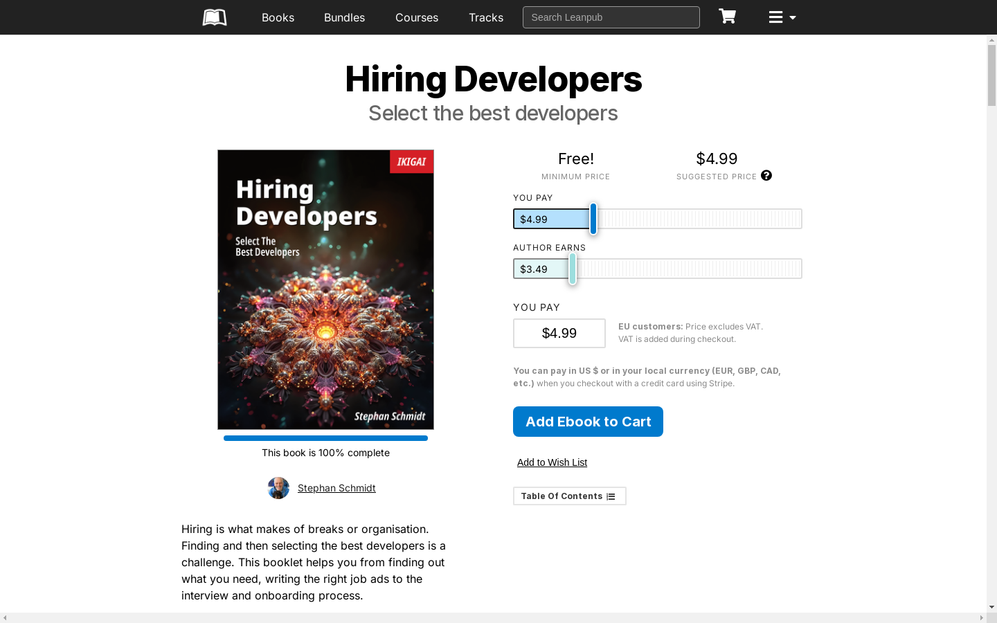 Show HN: Free Booklet on Hiring Developers - Project Screenshot