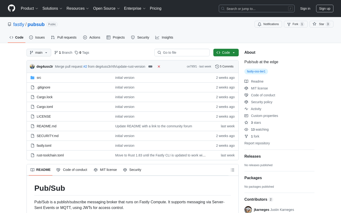 Show HN: Fastly Pub/Sub - Project Screenshot