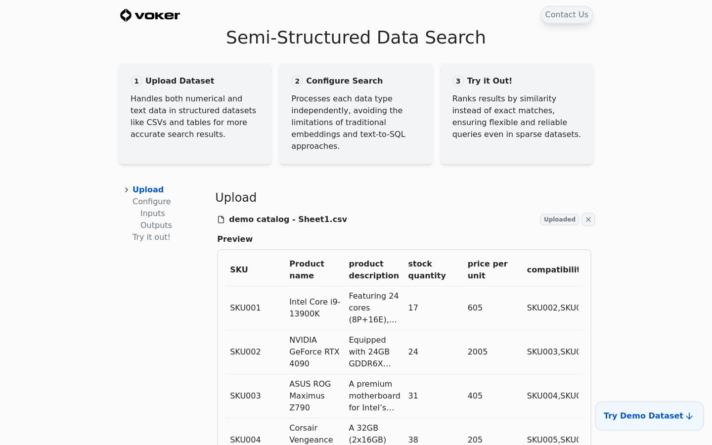 Show HN: Ranked Search for Semi-Structured Data - Project Screenshot