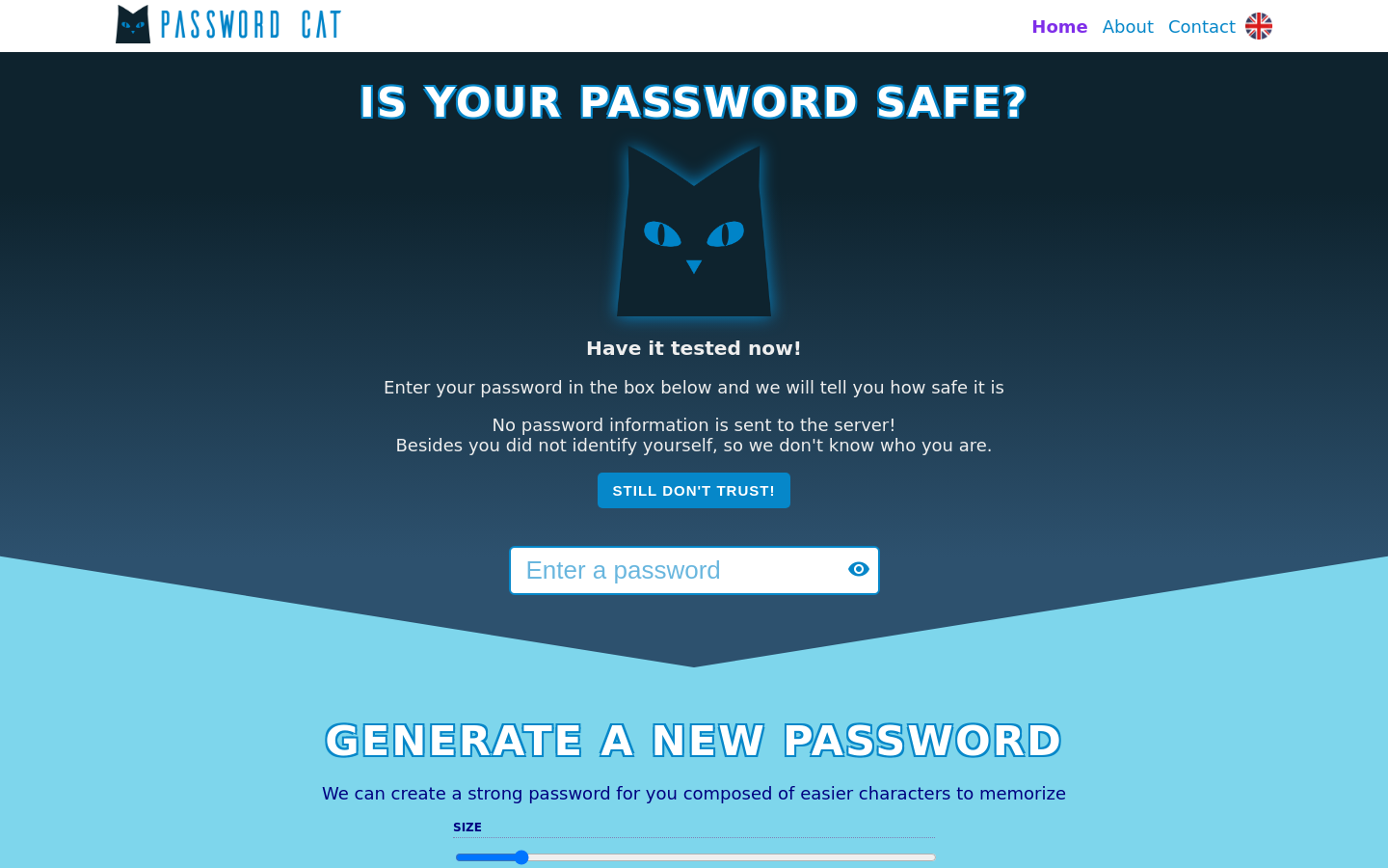 Show HN: Password Cat – Password Strength Meter - Project Screenshot