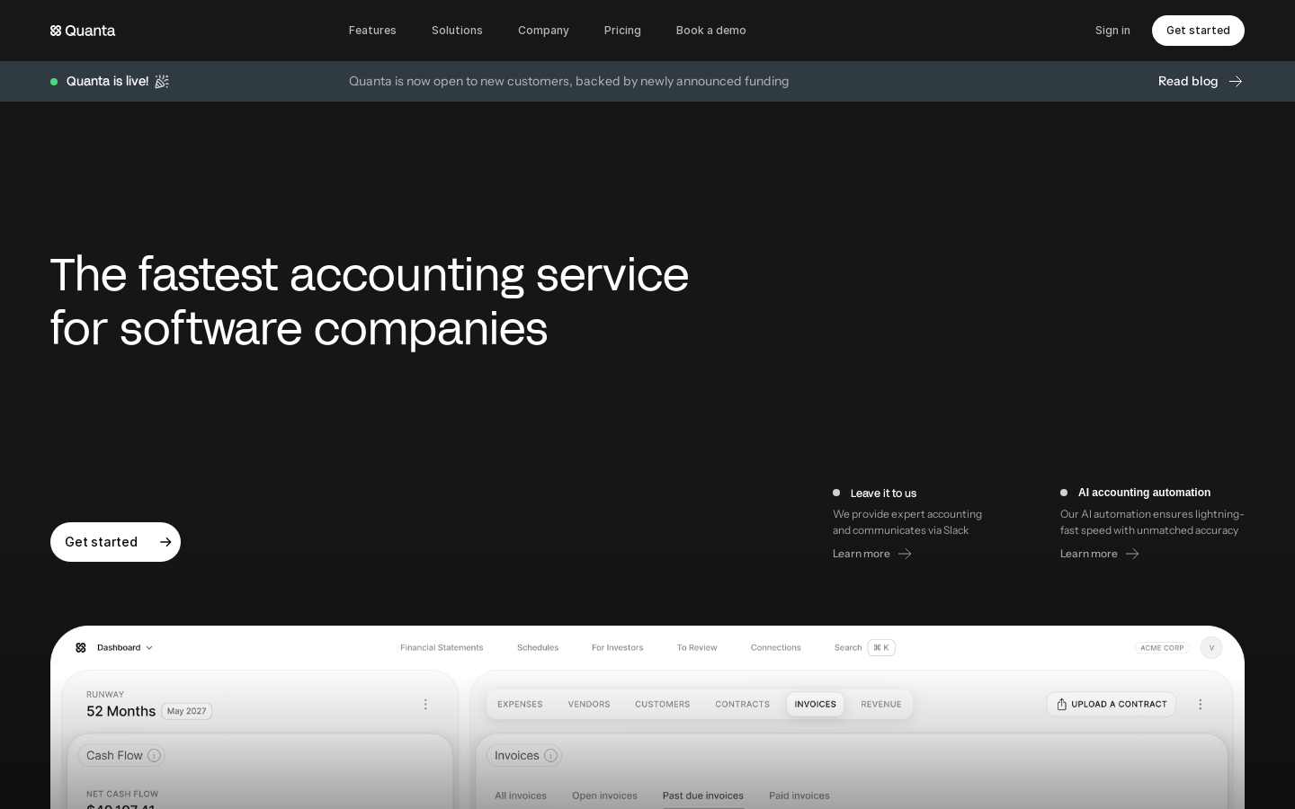 Show HN: Quanta – a way to get accounting off your plate in minutes - Project Screenshot
