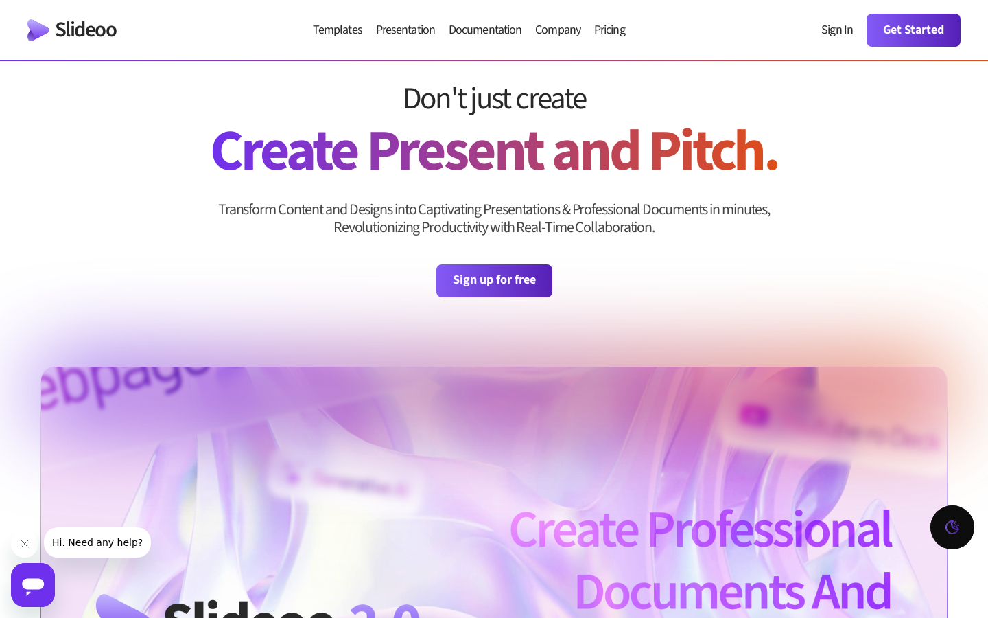 Show HN: A productivity tool to create presentations and documents in 1 minute - Project Screenshot