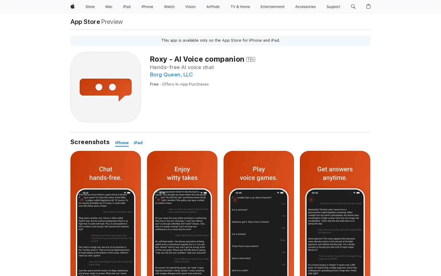 Show HN: Talk to Claude, DeepSeek, Other Models on iOS with Roxy Voice - Project Screenshot