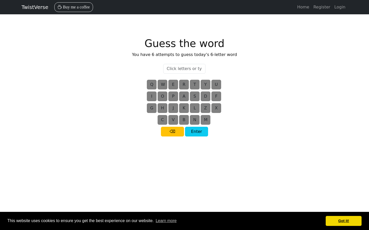 Show HN: 単語当てゲームを作りました。 - プロジェクトのスクリーンショット