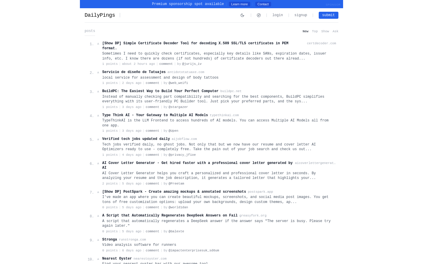 Show HN: ソロプレーナーのためのハッカーニュース - プロジェクトのスクリーンショット