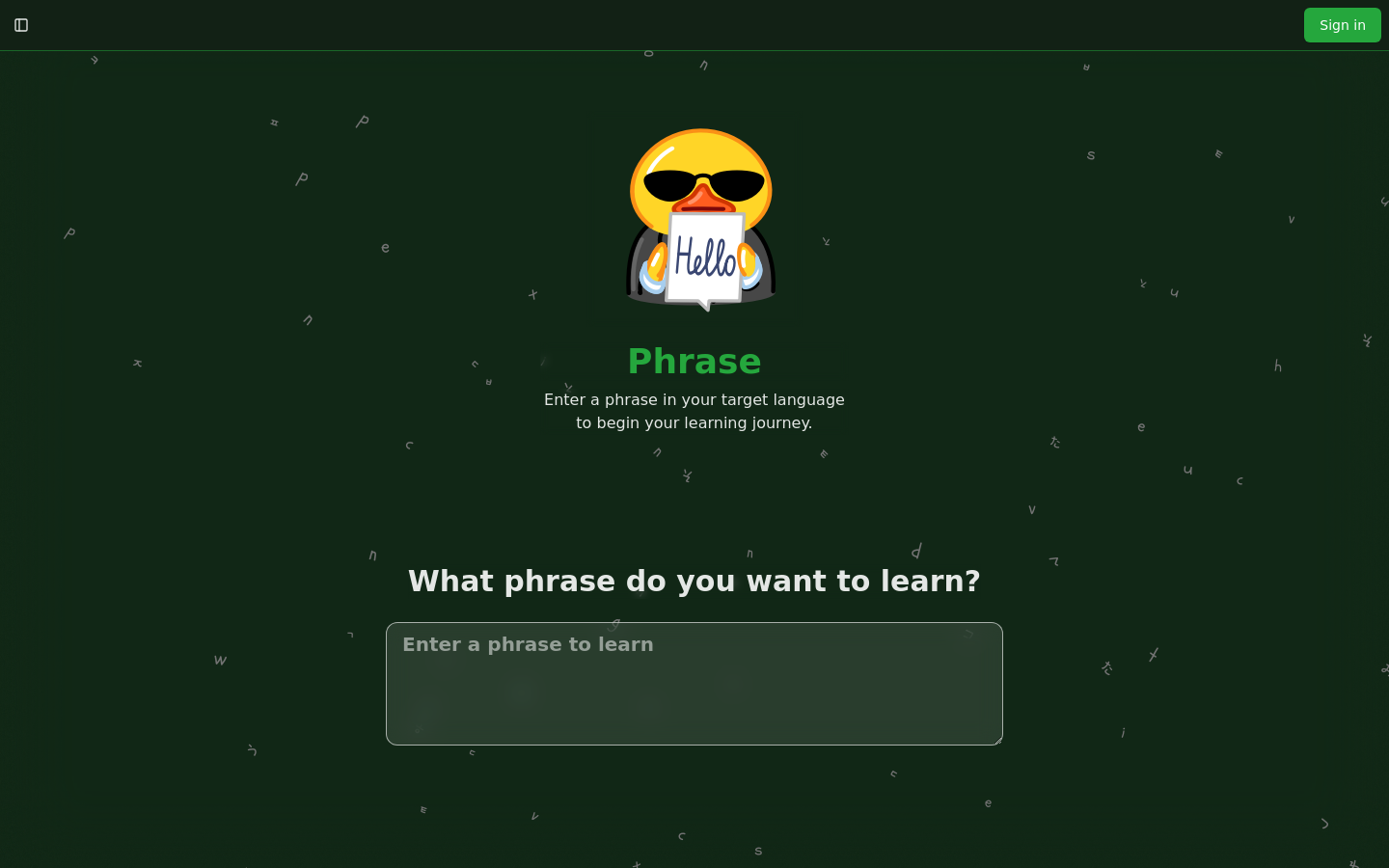 Show HN: 中級以上の学習者向けのAI言語学習ツールを作りました。 - プロジェクトのスクリーンショット