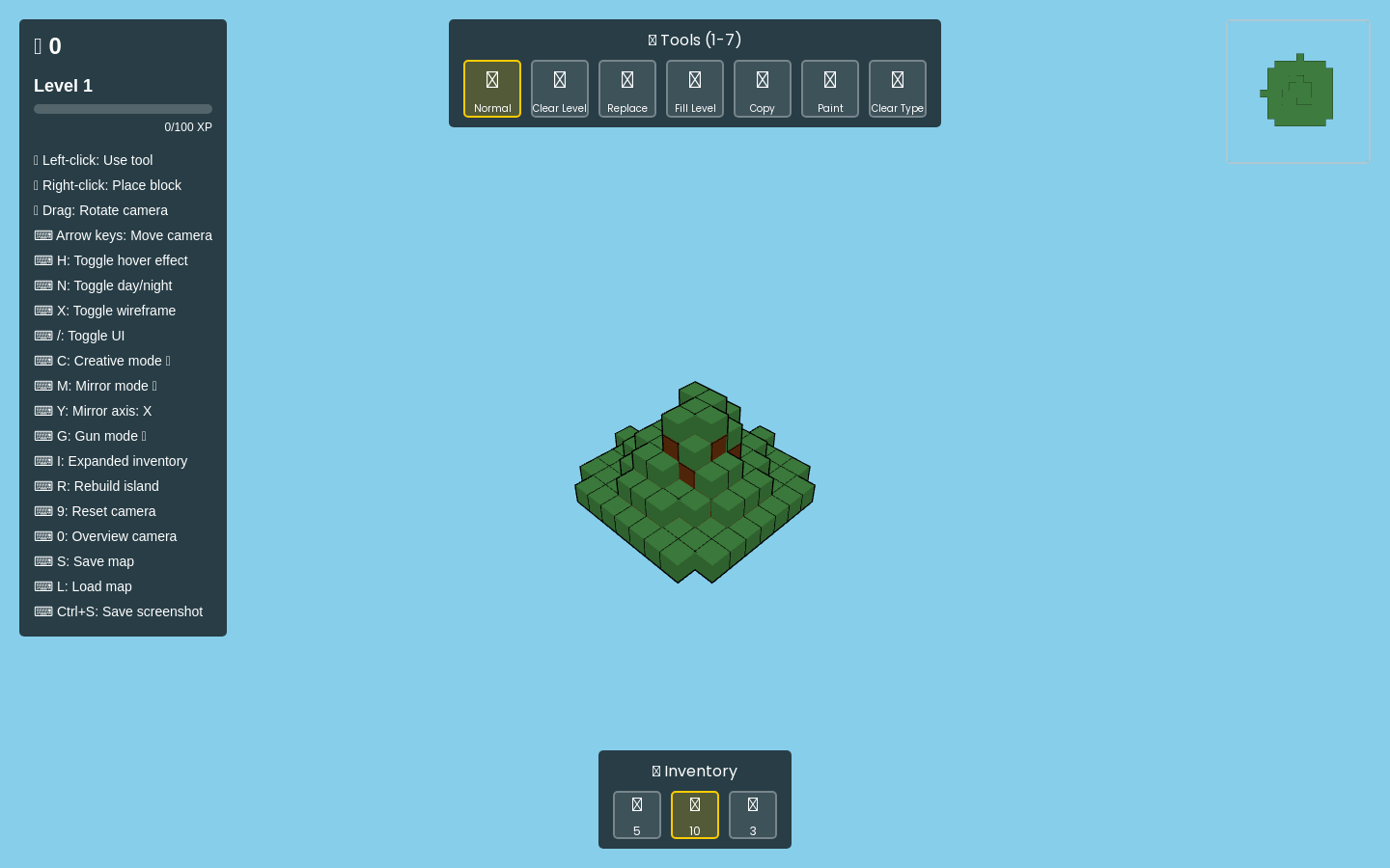 ウェブボクセルゲームサンドボックス