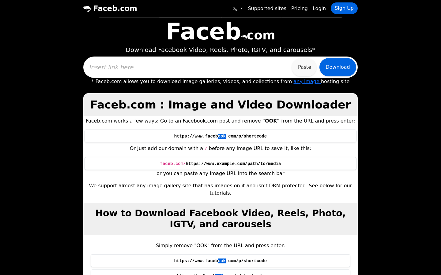Facebookメディアダウンローダー