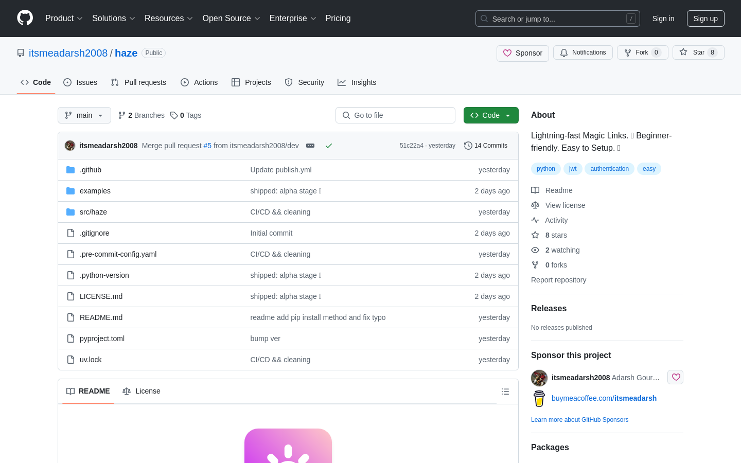 Haze: Magic Link Authentication