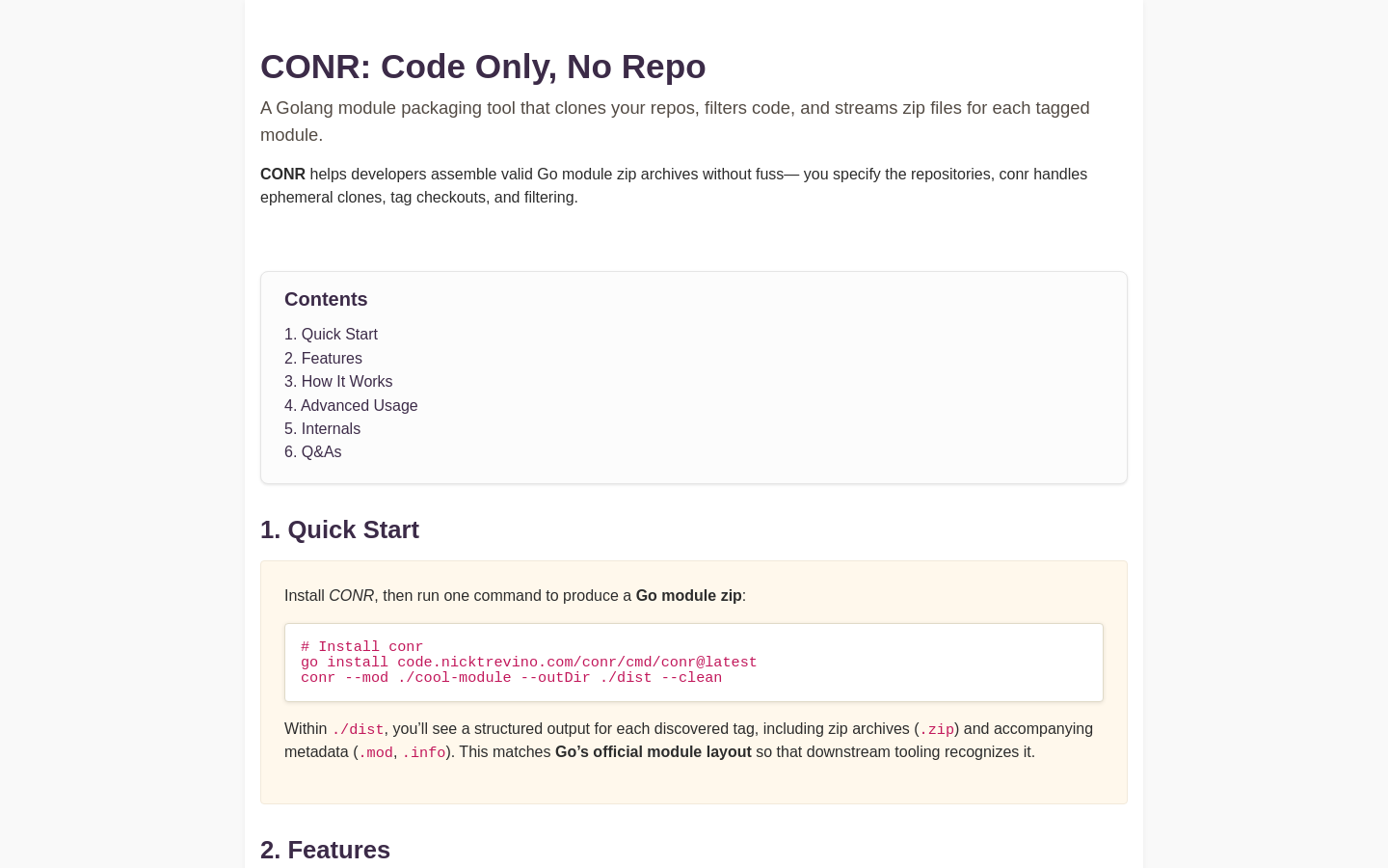 Conr 模块托管工具
