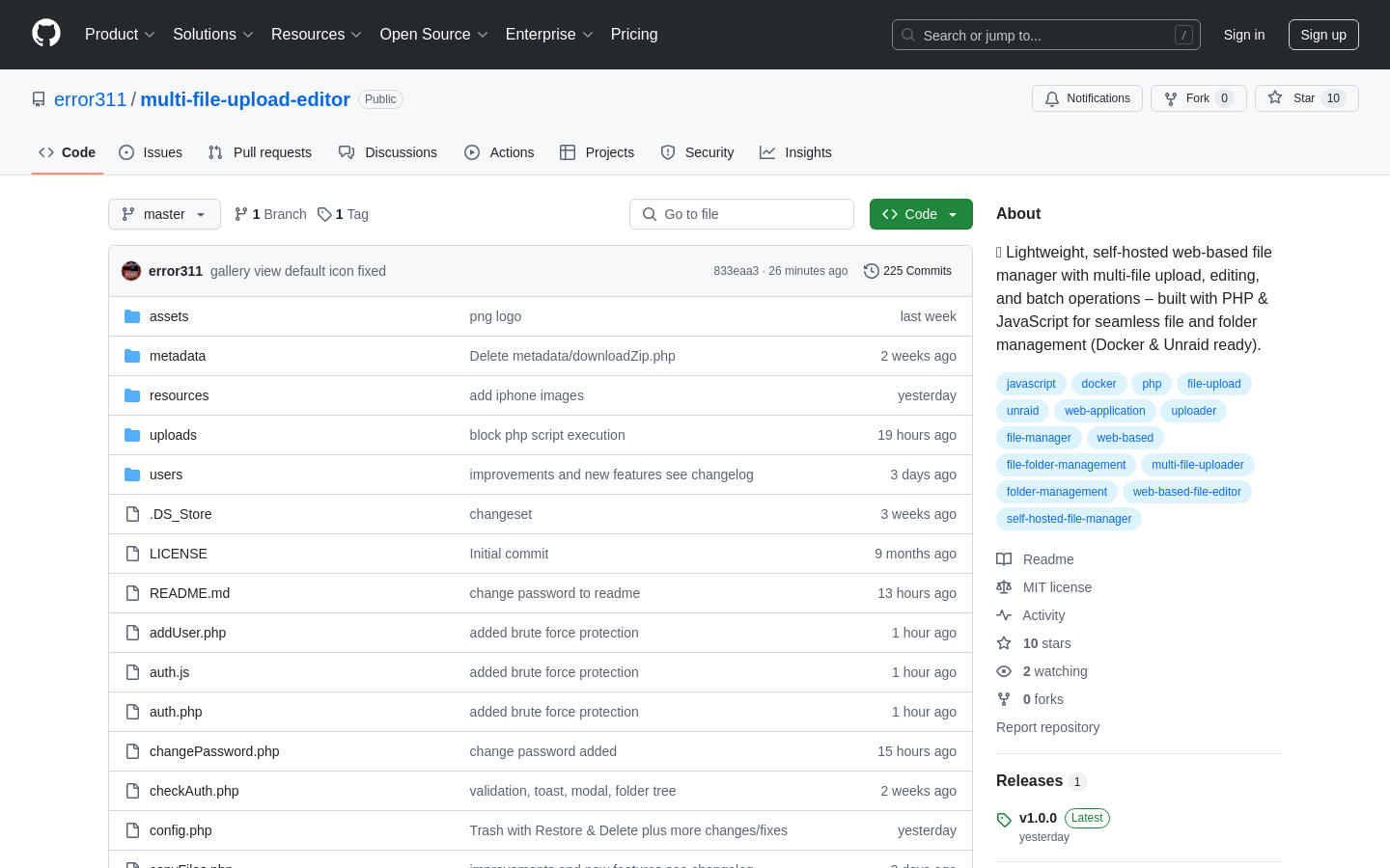 MFE (Multi File Upload Editor)