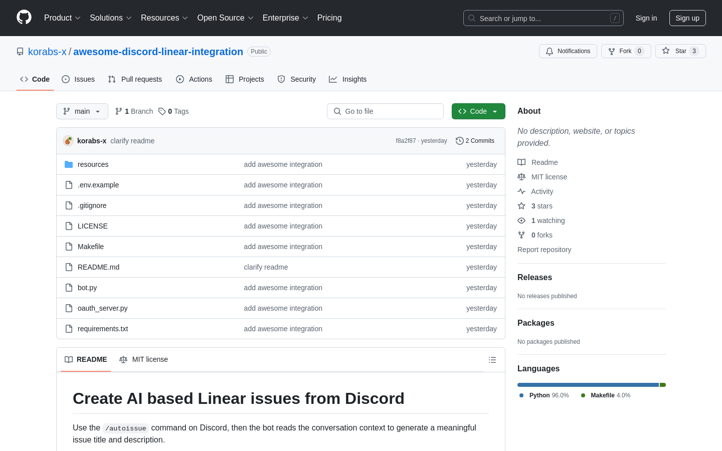 LinearAI連携Discordボット
