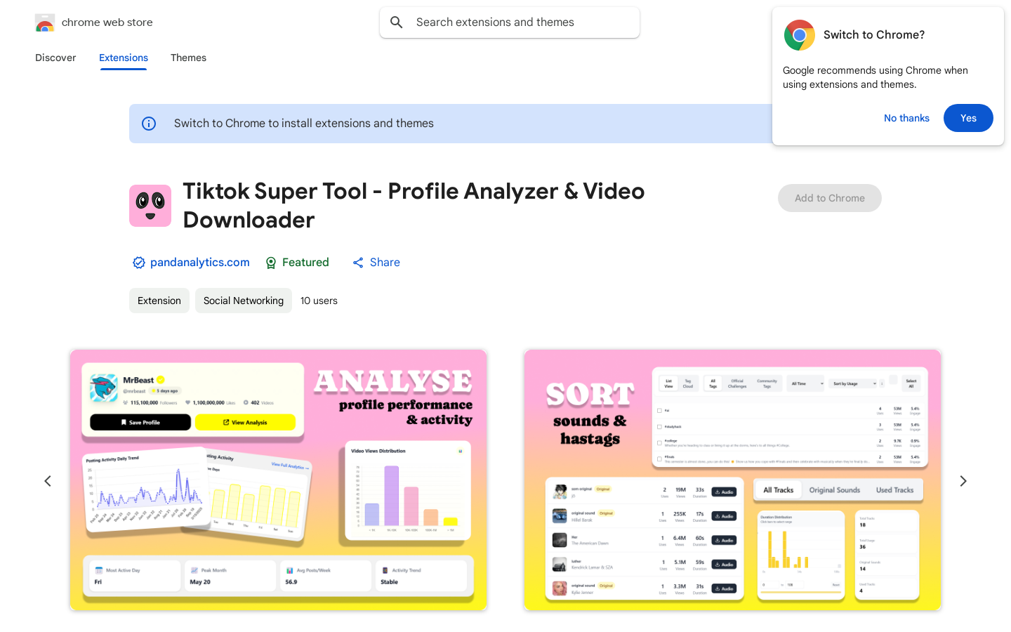 TikTokプロファイル分析ツール