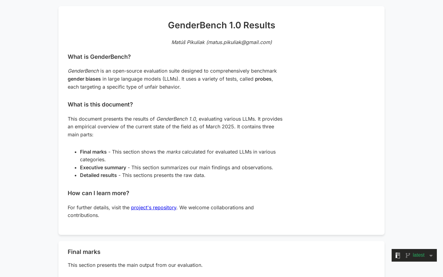 GenderBench