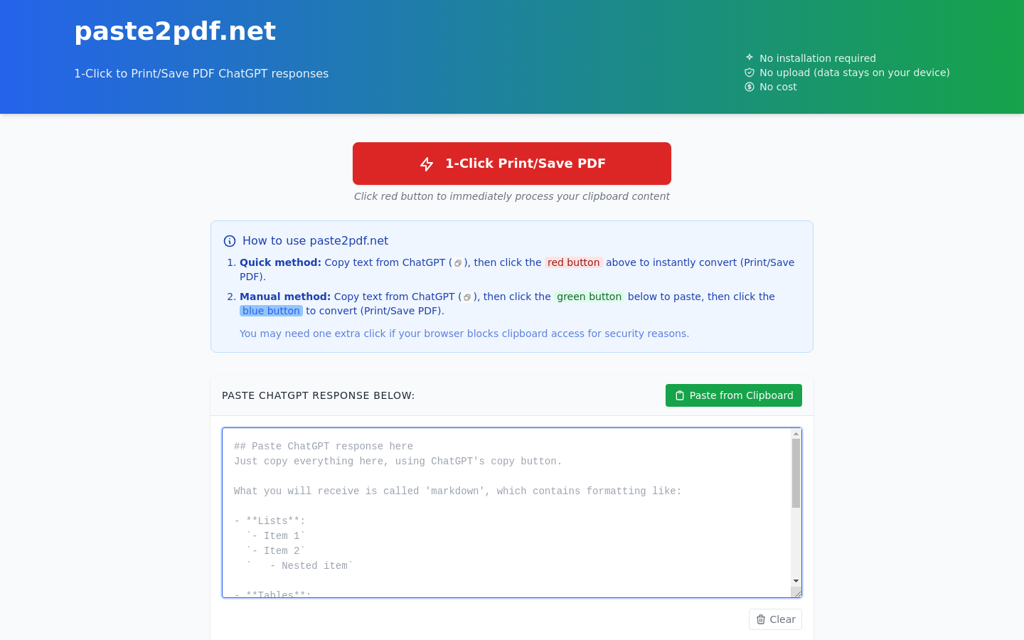 Paste2pdf