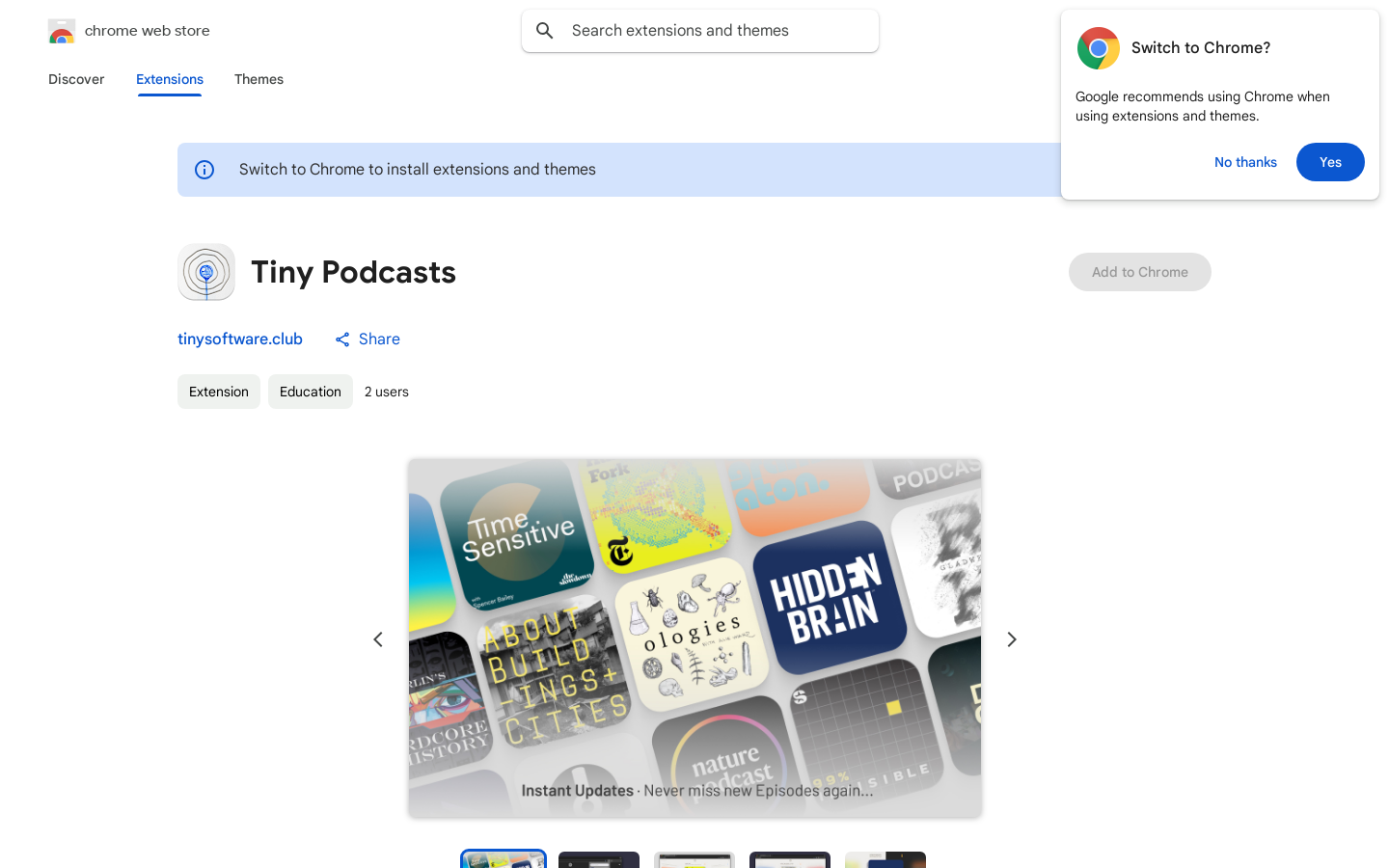 Tiny Podcasts 扩展
