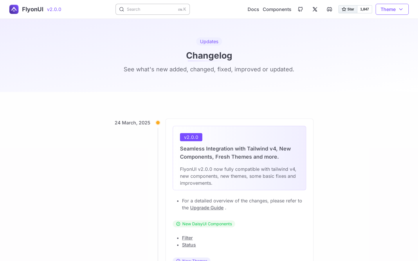 Flyon UI v2.0.0