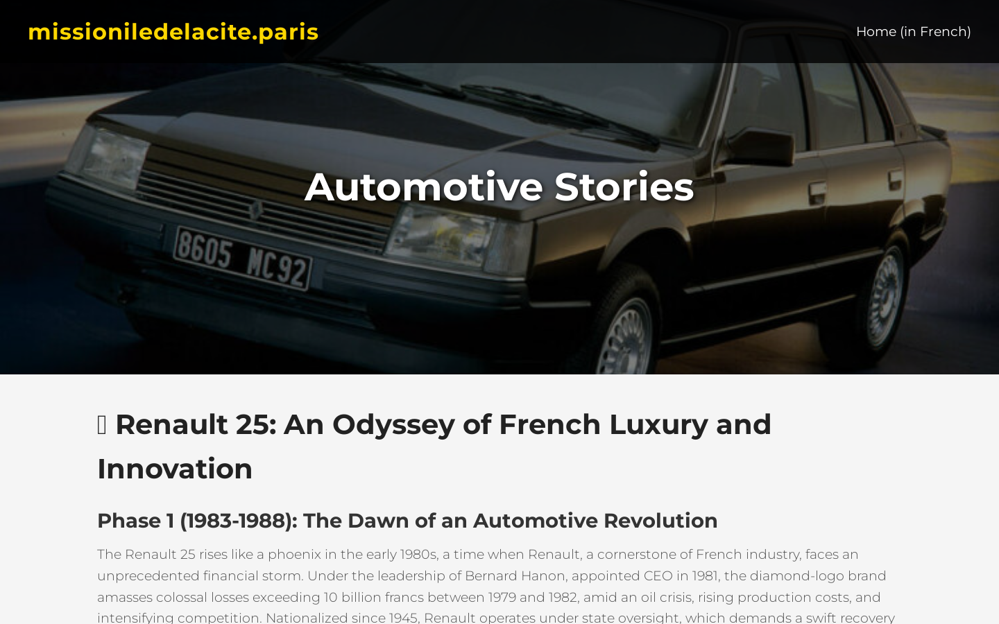 Renault 25 - The Talking Car