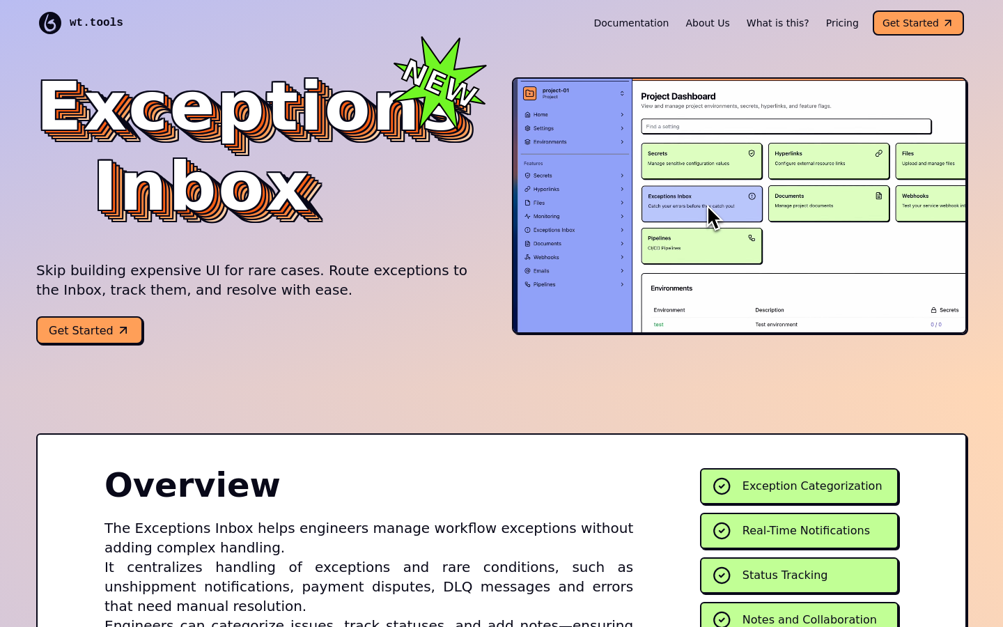 Exceptions Inbox
