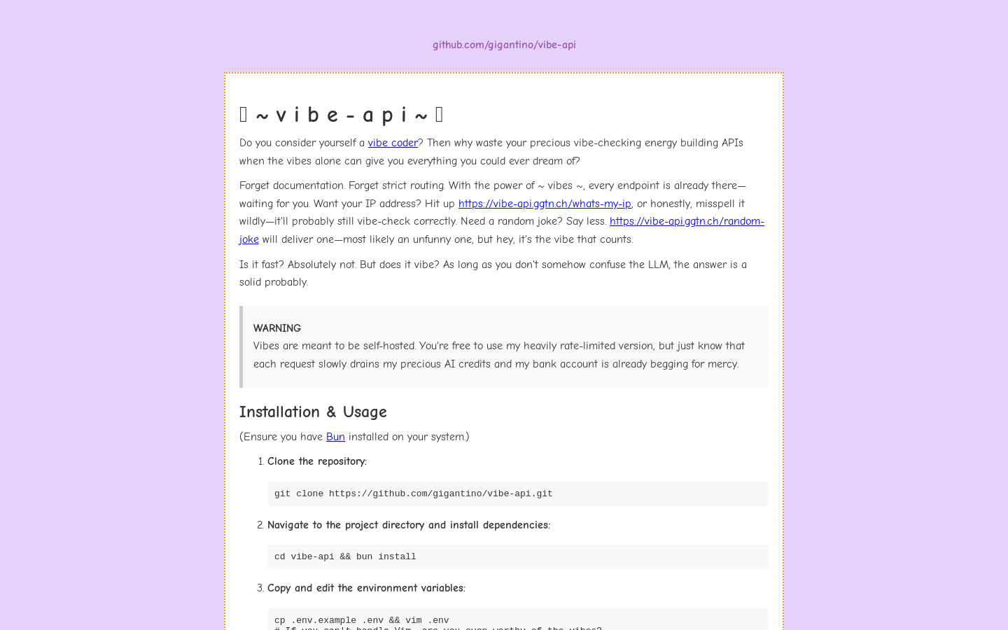 VibeCoder API