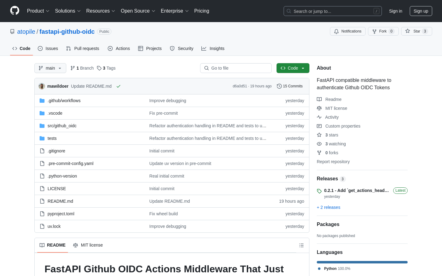 GitHub Actions OIDC for Python
