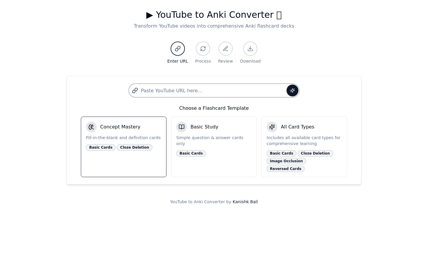 YouTube to Anki Converter