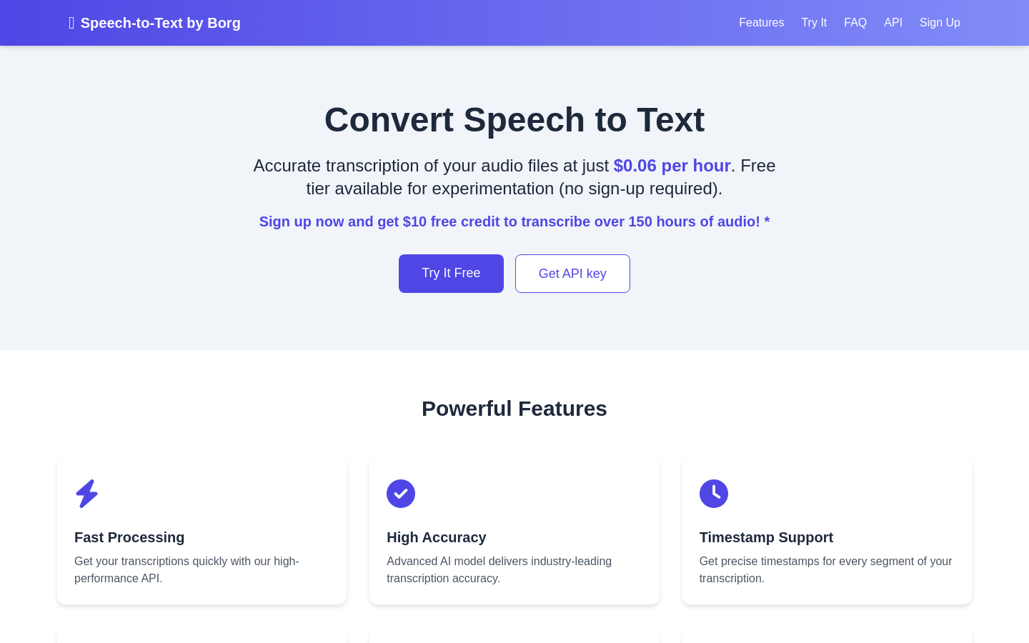 Borg Speech-to-Text