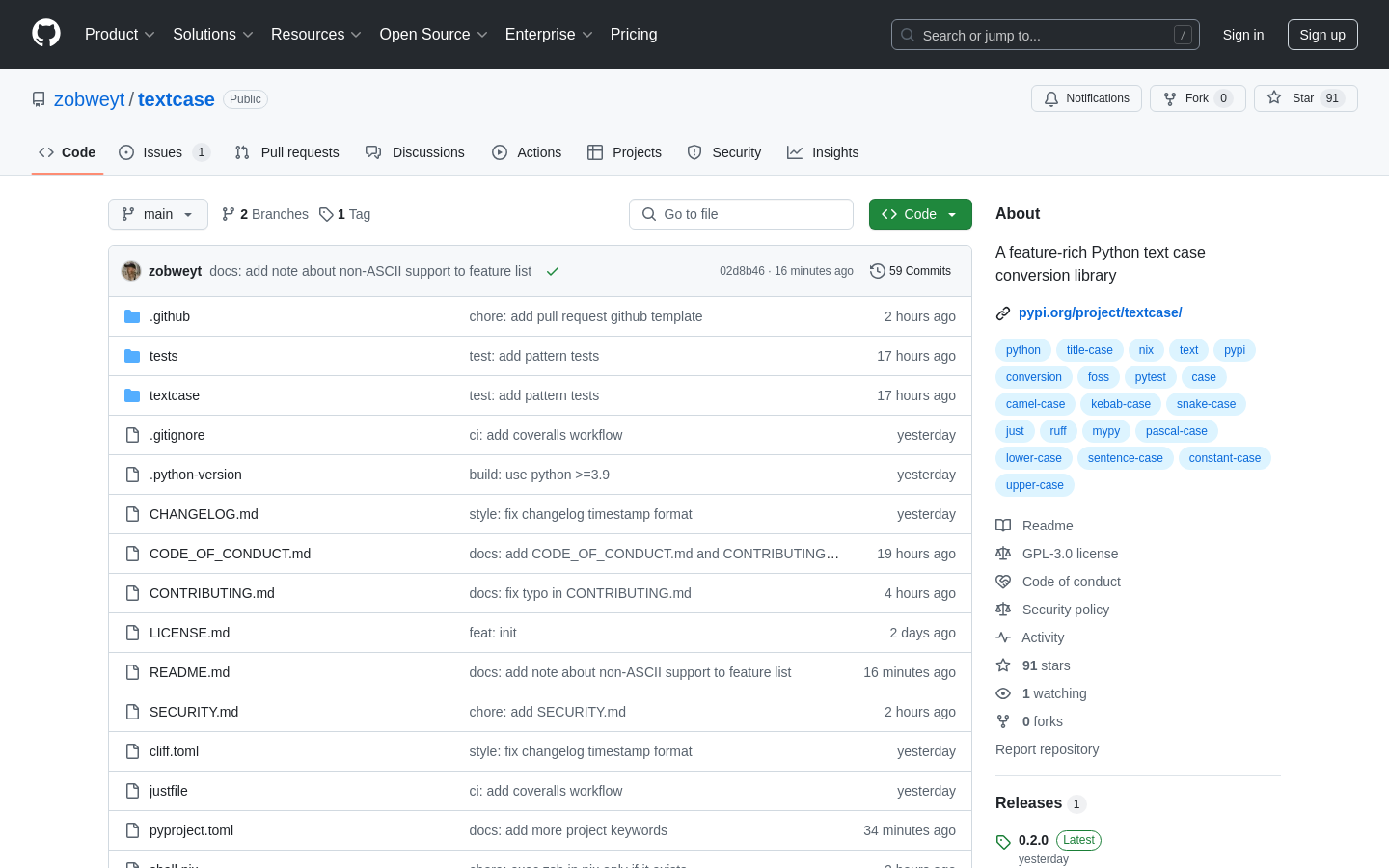 Textcase Python Library