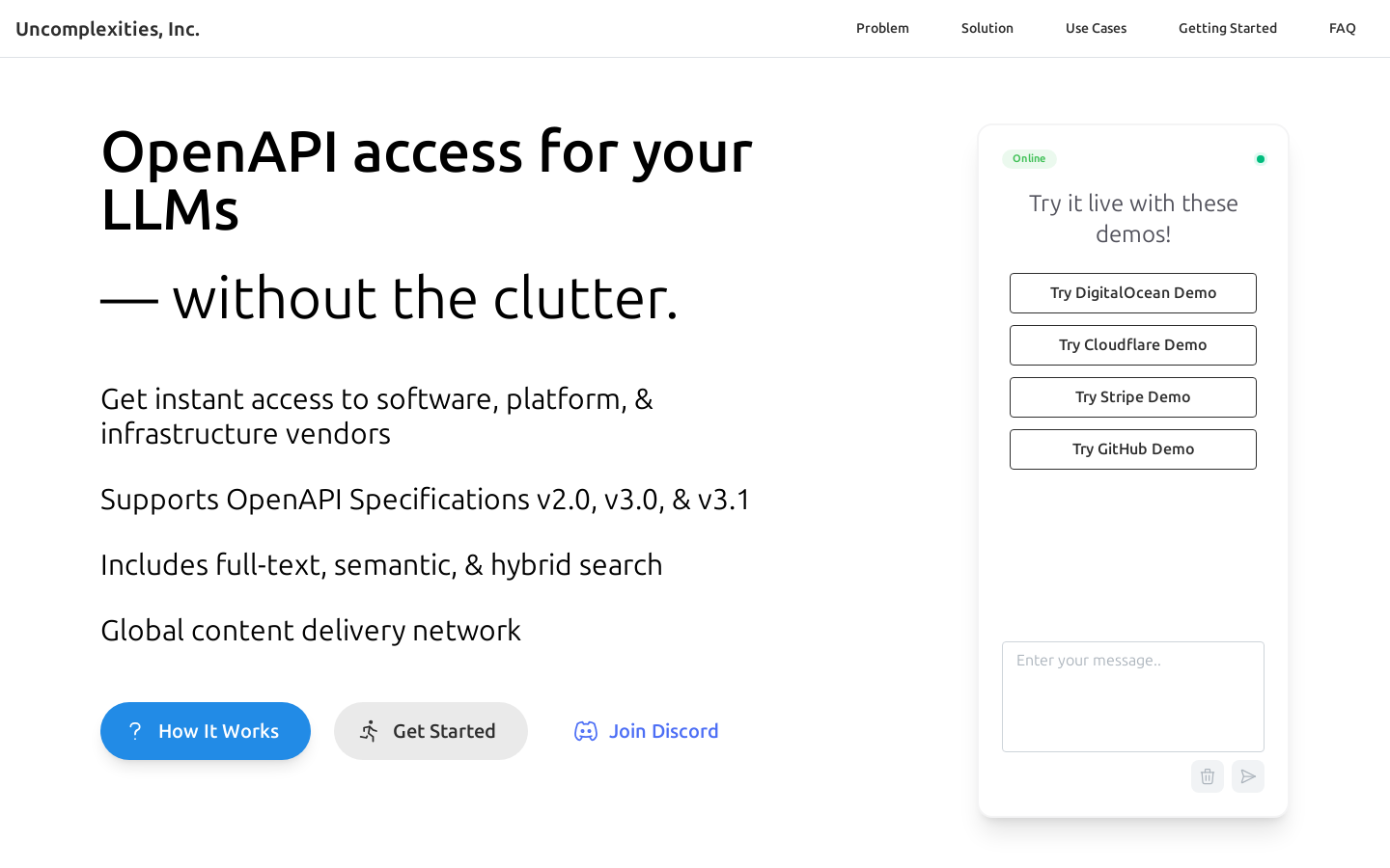 Uncomplexities API Search
