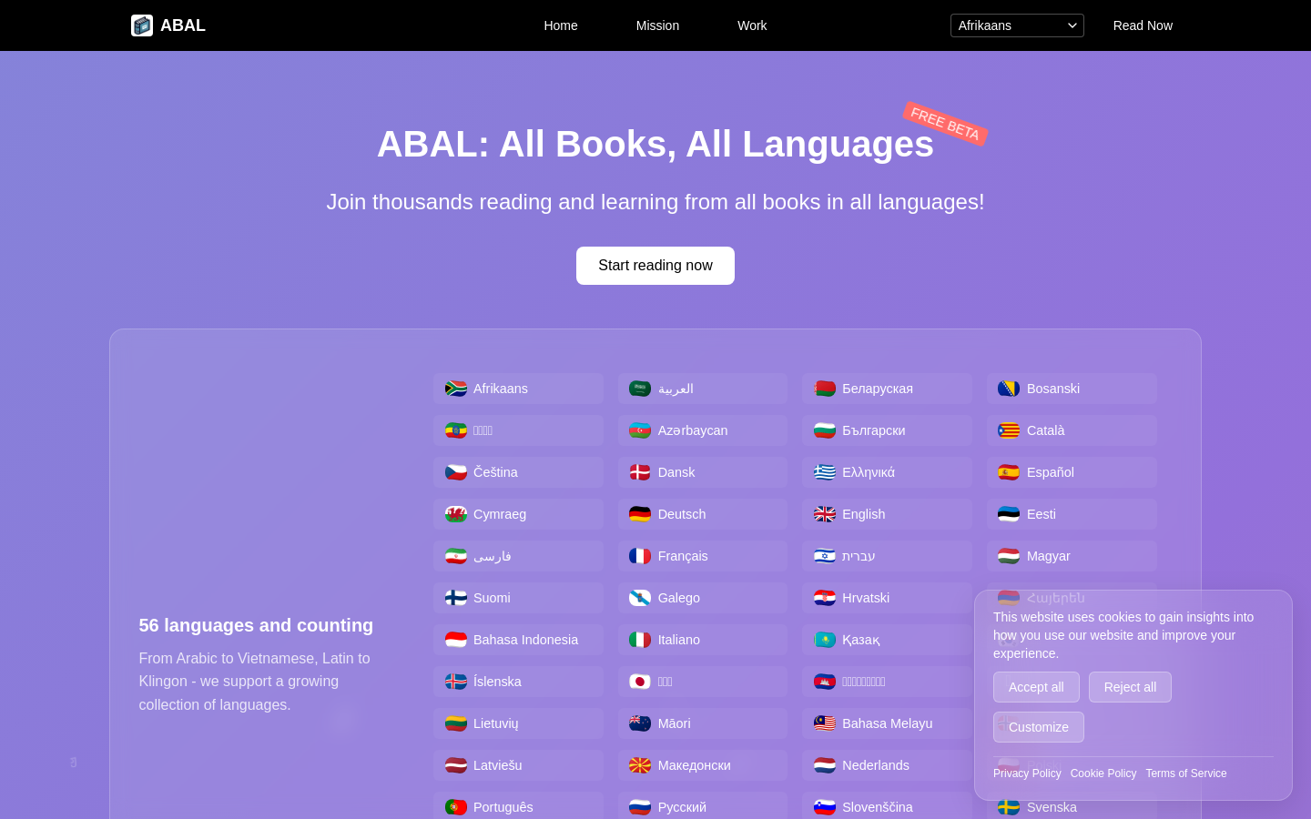 ABAL: All Books, All Languages