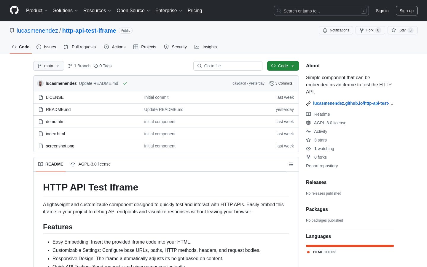 HTTP API テスト Iframe