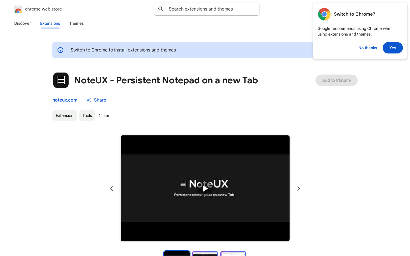 NoteUX Chrome拡張機能