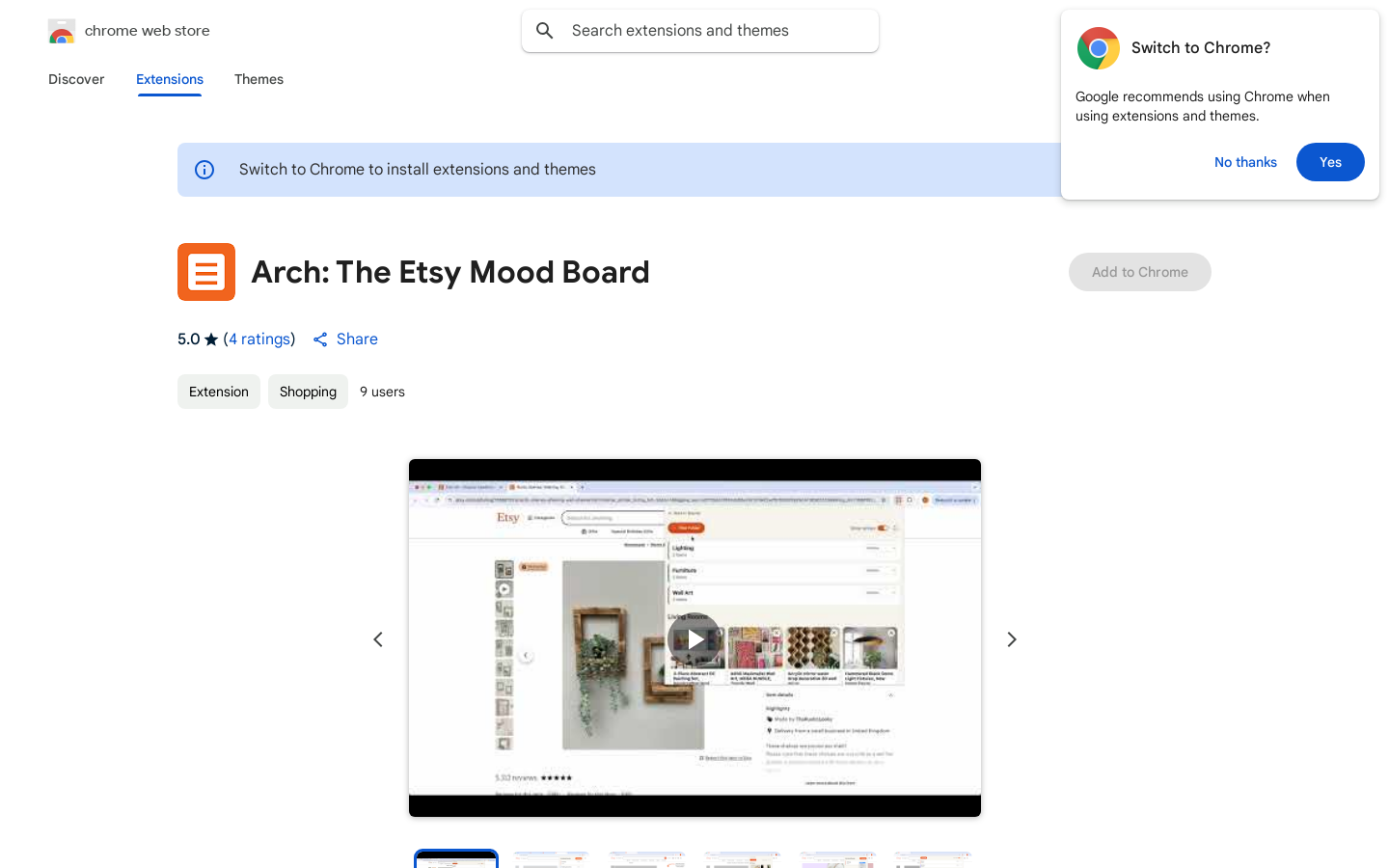Arch: Etsy ムードボード