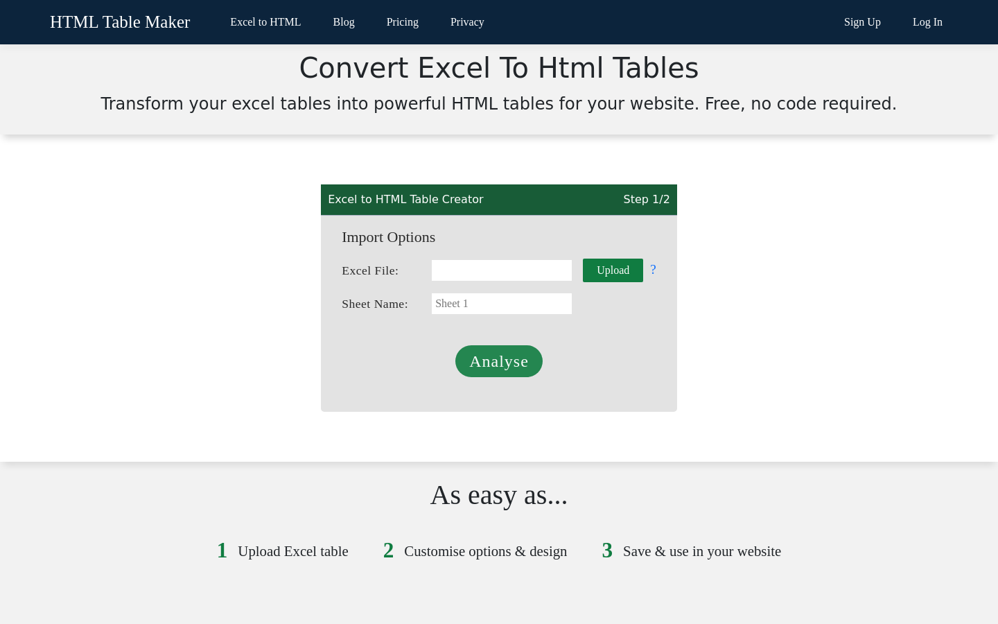 HTML Table Maker