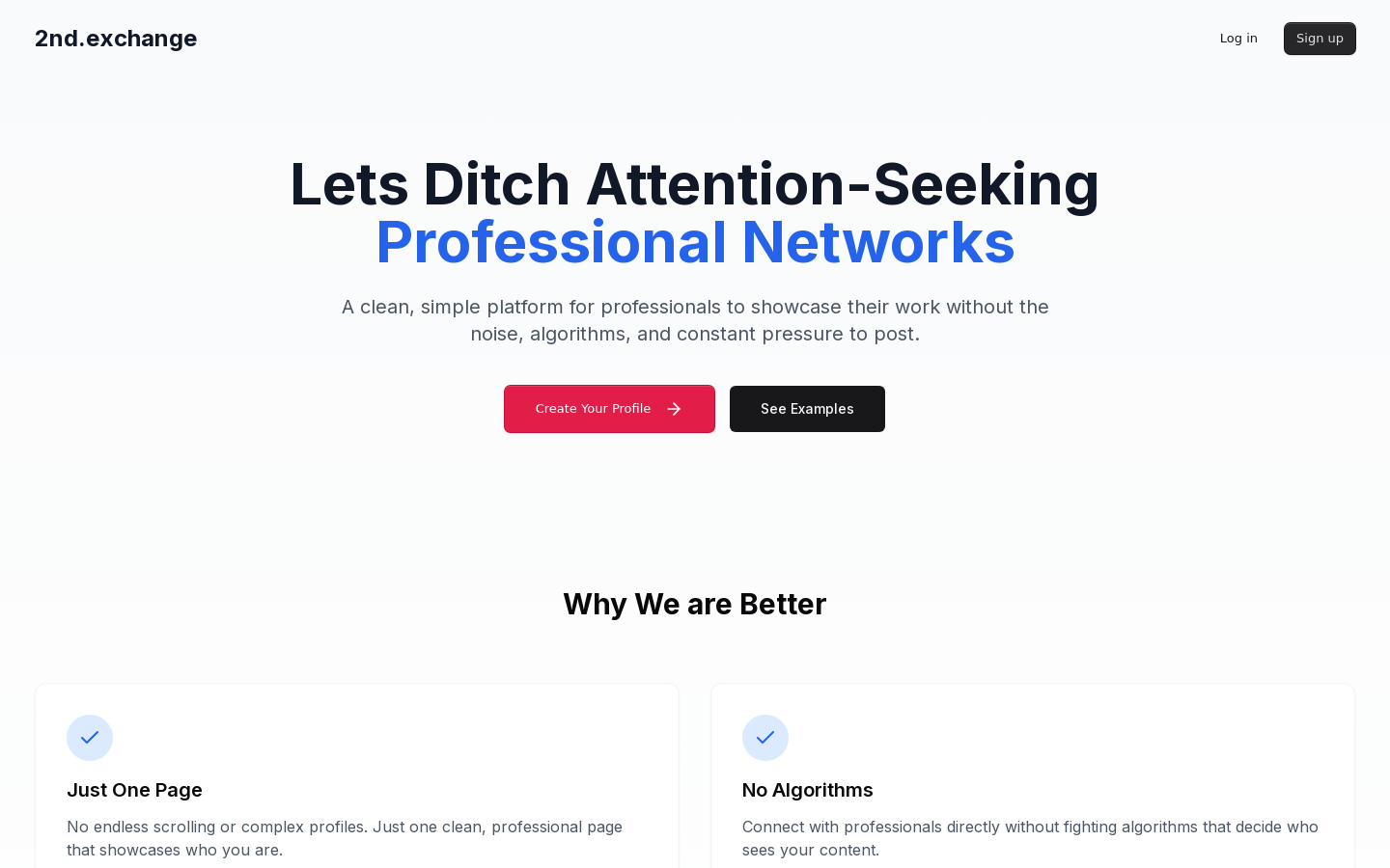 Professional Profile Page