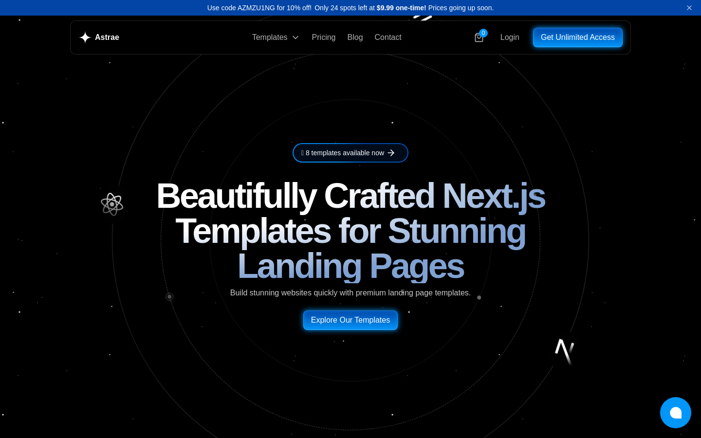 Astrae Landing Page Templates